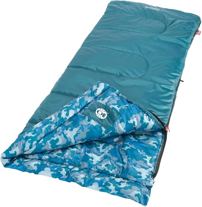 Coleman Kids 45°F Sleeping Bag for Children up to 5ft 5in Tall, Lightweight & Warm Sleep Sack for Indoor/Outdoor Use, Mach...