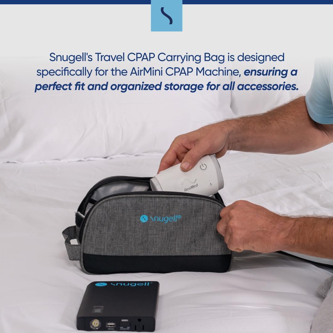 AirMini Travel Bag for CPAP Machine – Compact, Lightweight Carring Case for ResMed AirMini – Organized Storage with Versatile Pockets for Accessories – Durable, Travel-Friendly – Bag Only Included