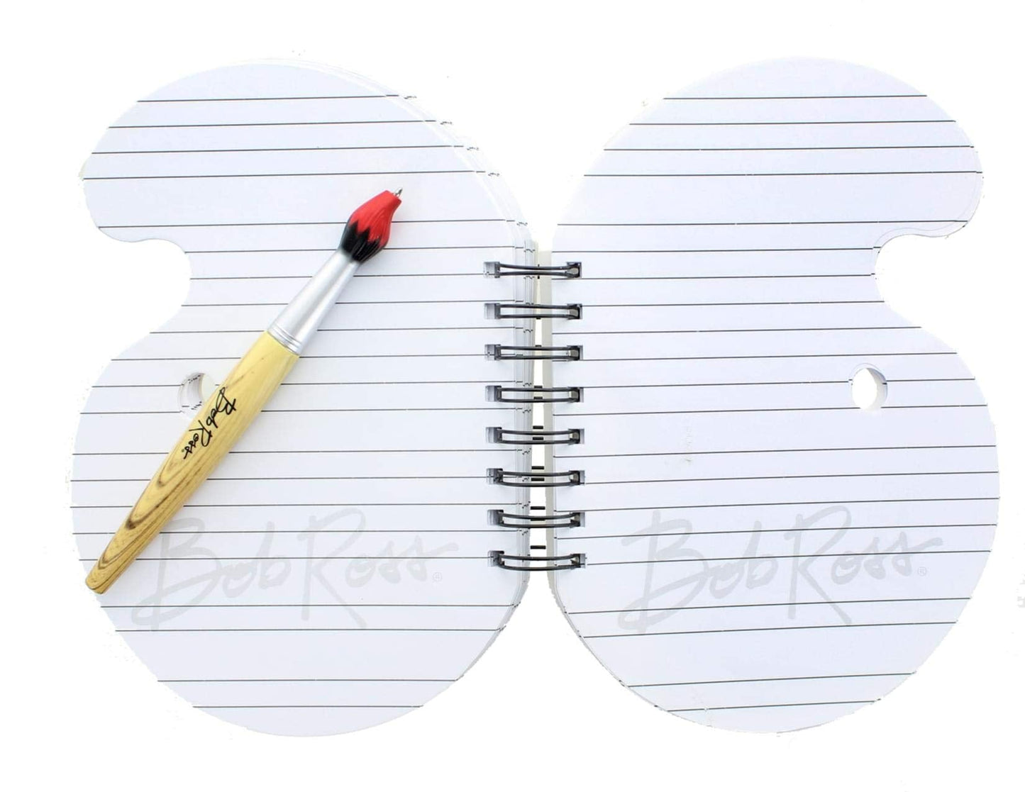 Surreal Entertainment Bob Ross Paint Palette Journal and Brush Pen - Licensed Collectible 80s Art Notepad - Novelty Book - Unique Gift for Birthdays, Holidays, House Warming Parties