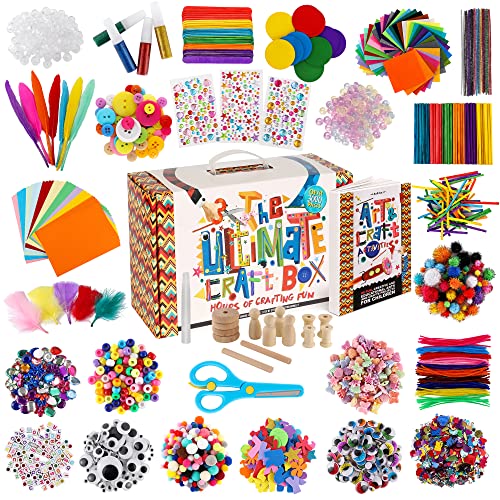A&R CO. 3000+ Pcs Arts and Crafts Supplies & Materials for Kids - Ultimate Bulk Craft Kit for Boys & Girls with 99 Activit...