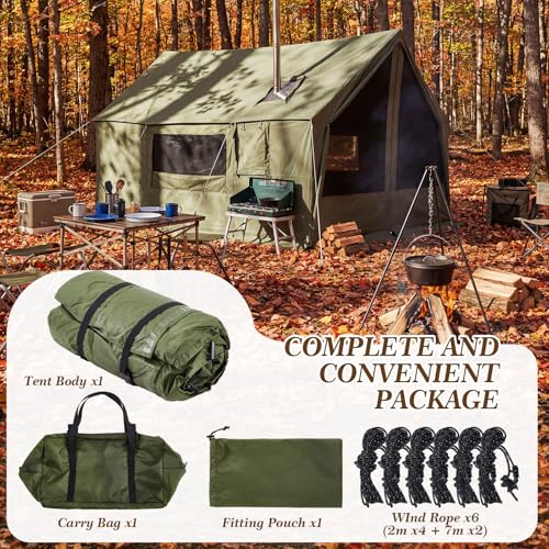 Soulchen Large Hammock Hot Tents with Stove Jack, Portable Winter Wall Tent for Camping, Waterproof & Windproof 4 Season C...