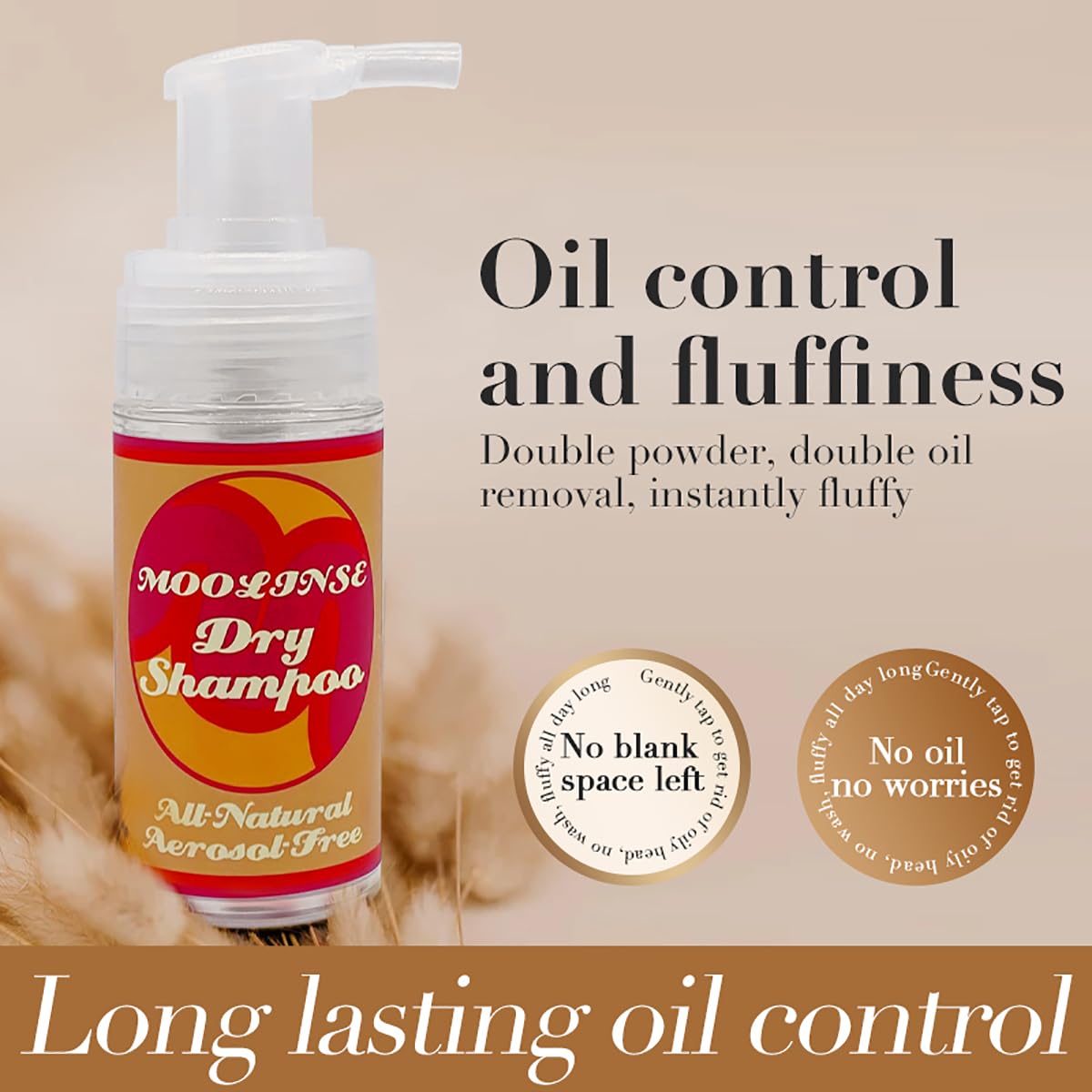 Non-Aerosol Dry Shampoo Powder Spray for Women of All Hair Types, Waterless, Absorb Excess Hair Oil, Instantly Fresh Strengtheni