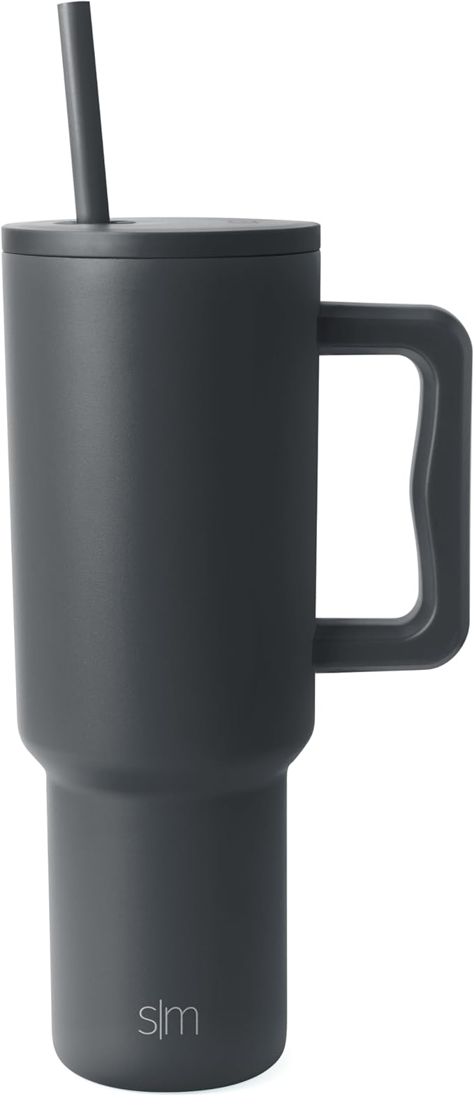 Simple Modern 40 oz Trek Tumbler with Handle and Straw Lid | Cup Holder Friendly Insulated Stainless Steel Travel Mug | Gr...
