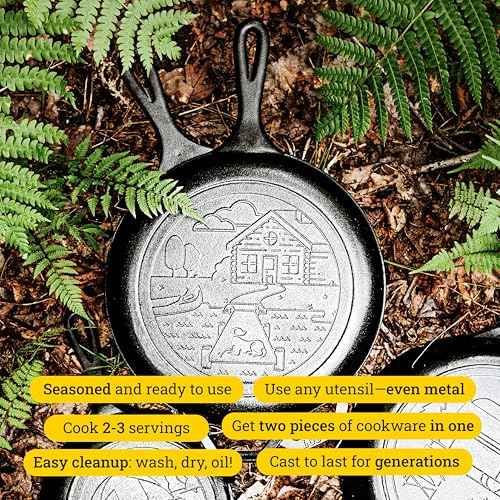 Lodge Cast Iron Wanderlust Series, Cabin Combo Cooker, 3.2 Quart? Black