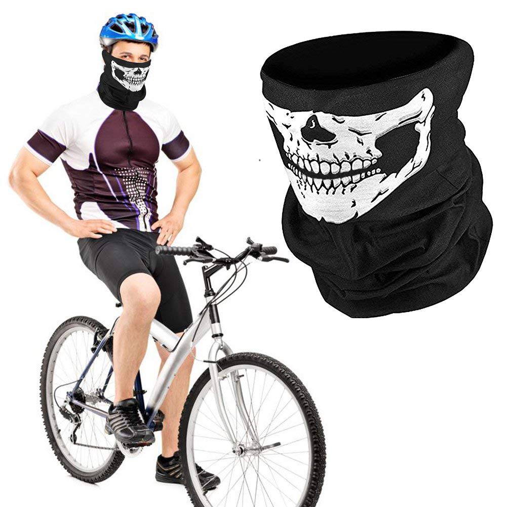 ZKSM 3Pcs Breathable Face Masks Skull Mask Seamless Balaclava Mask Headwear Scarf (white)
