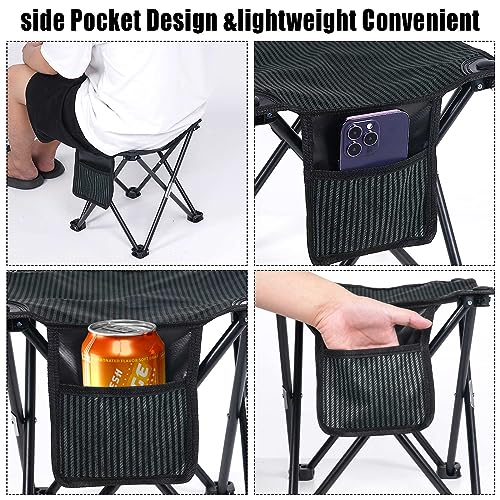 Tevaibo Camping Stool Portable, 13.7 Inch Folding Stool for Outdoor Gardening, Fishing, BBQ, Hiking with Carry Bag(400 LBS...