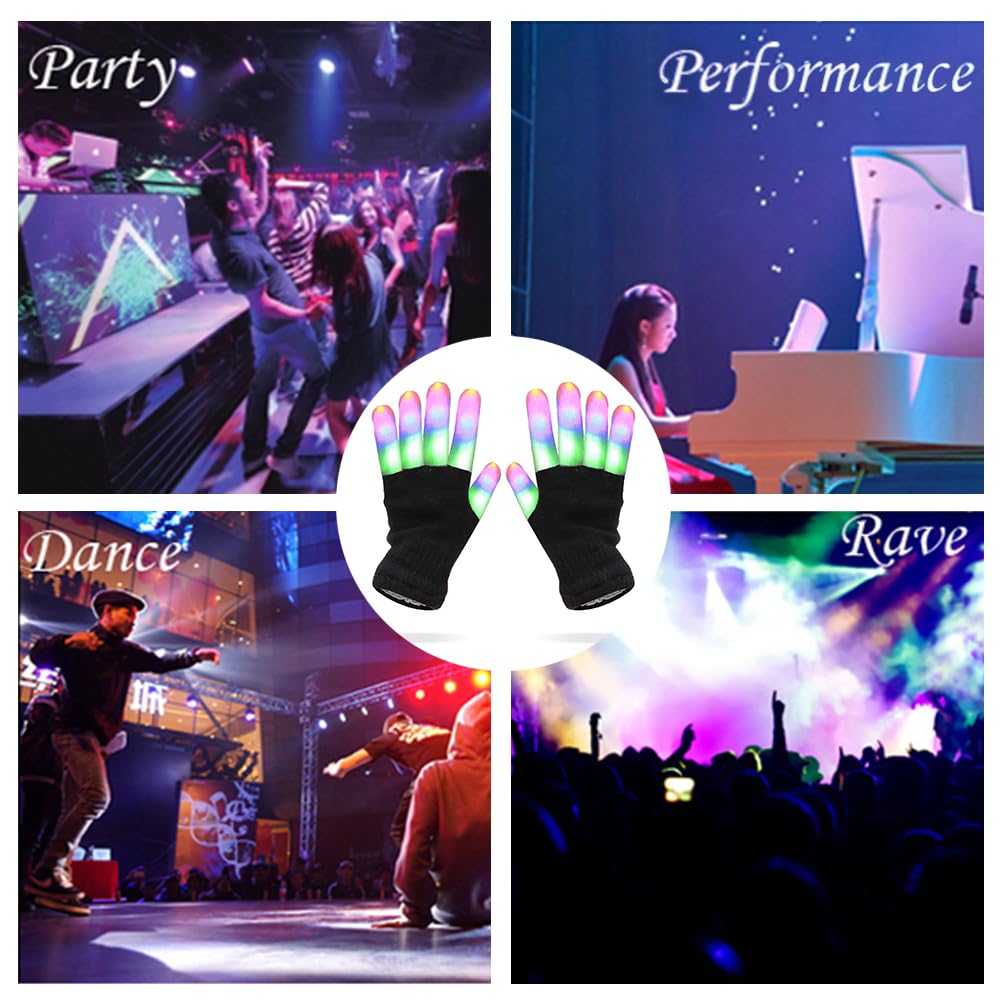 Luwint Led Light up Gloves, Cool Toys for Kids 8-12 Teen Boys Girls - Rave Dance Christmas Birthday Party Accessories Gifts for Boys 8 9 10 11 12 13 14 15 Teenager