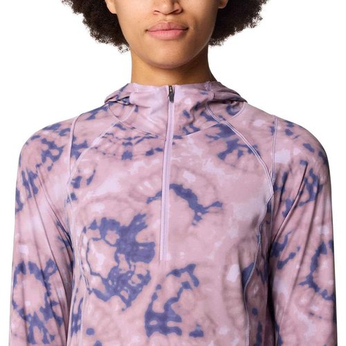 Mountain Hardwear Women's Crater Lake Crop Zip, Wisteria Spore Dye Print, X-Large