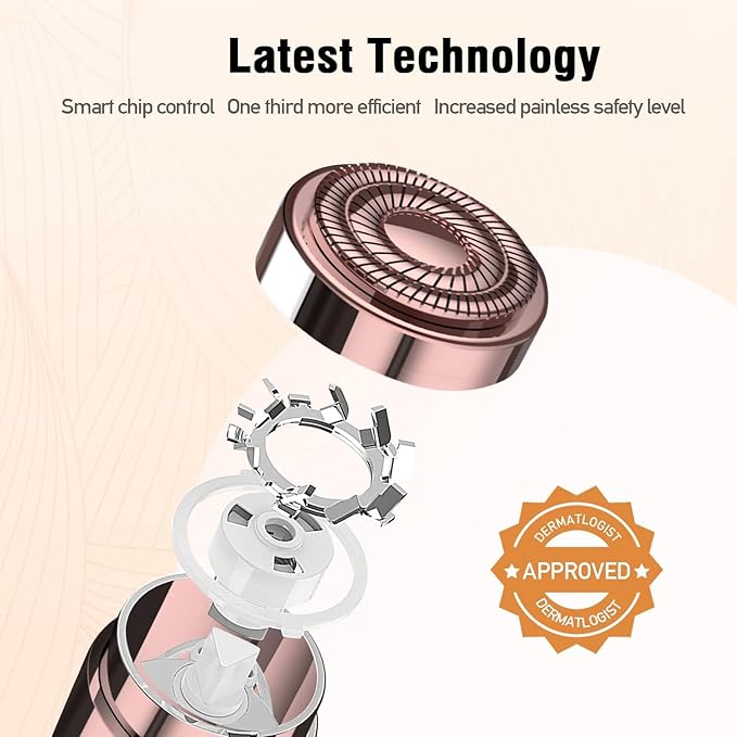 Facial Hair Removal for Women, Hair Removal Device(Luxury), Face Razors for Women, Facial Hair Remover for Face, Lip, Chin, Included 4 x Replacement Heads