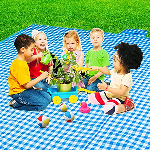 Extra Large Picnic Blanket Waterproof for Outdoors,87"×87" Gingham Blanket Foldable Giant Picnic Mat for Pack Grass Sandpr...