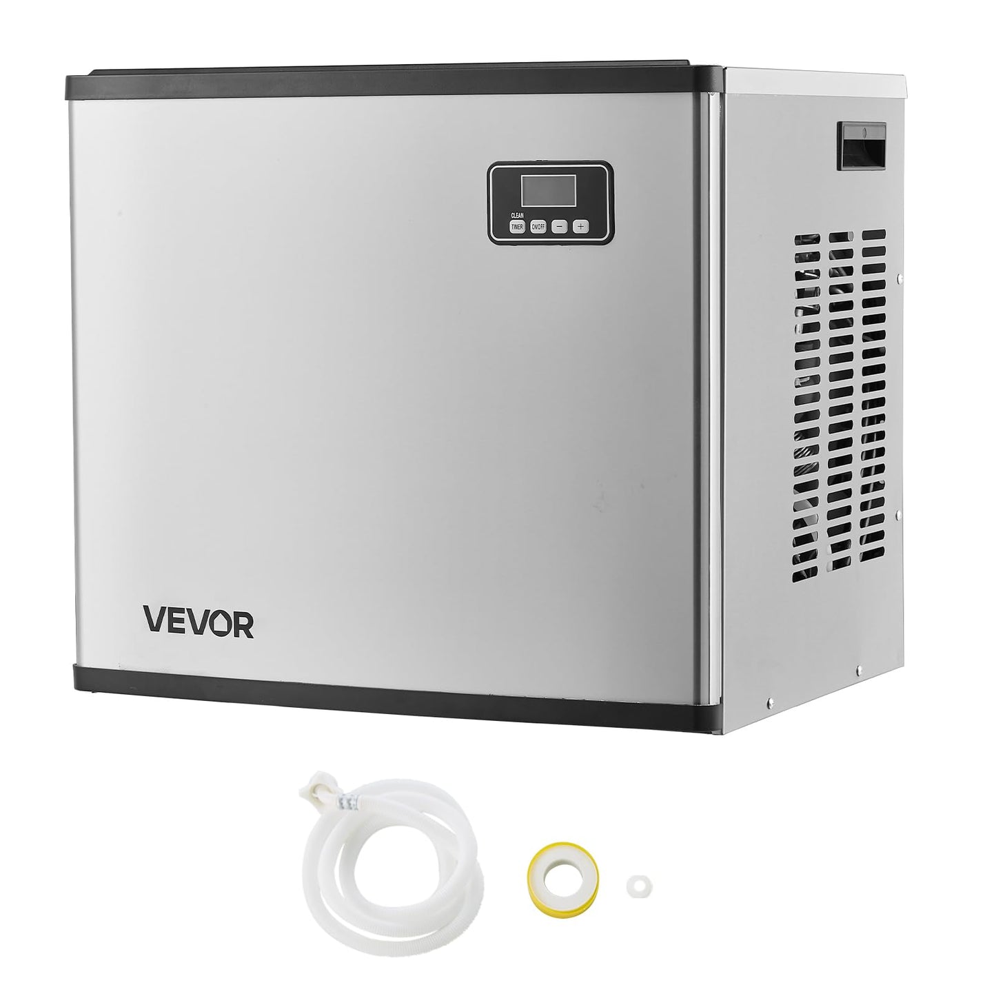 VEVOR Commercial Ice Maker Machine - Head, 360 Lbs/Day Stainless Steel Ice Machine with Self-Cleaning, Scheduled Ice-Making, Adjustable Thickness, Ideal for Restaurant Bar Cafe Hotel - Head Only