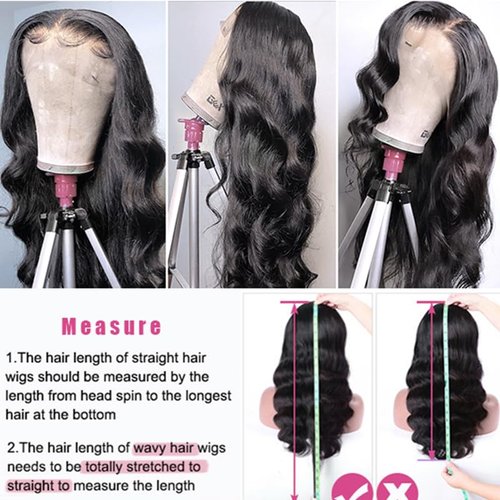 INVITEYOU Body Wave Lace Front Wigs Human Hair 13x4 HD Transparent Lace Frontal Wigs for Black Women 180% Density Glueless Wigs Human Hair Pre Plucked with Baby Hair (18inch)