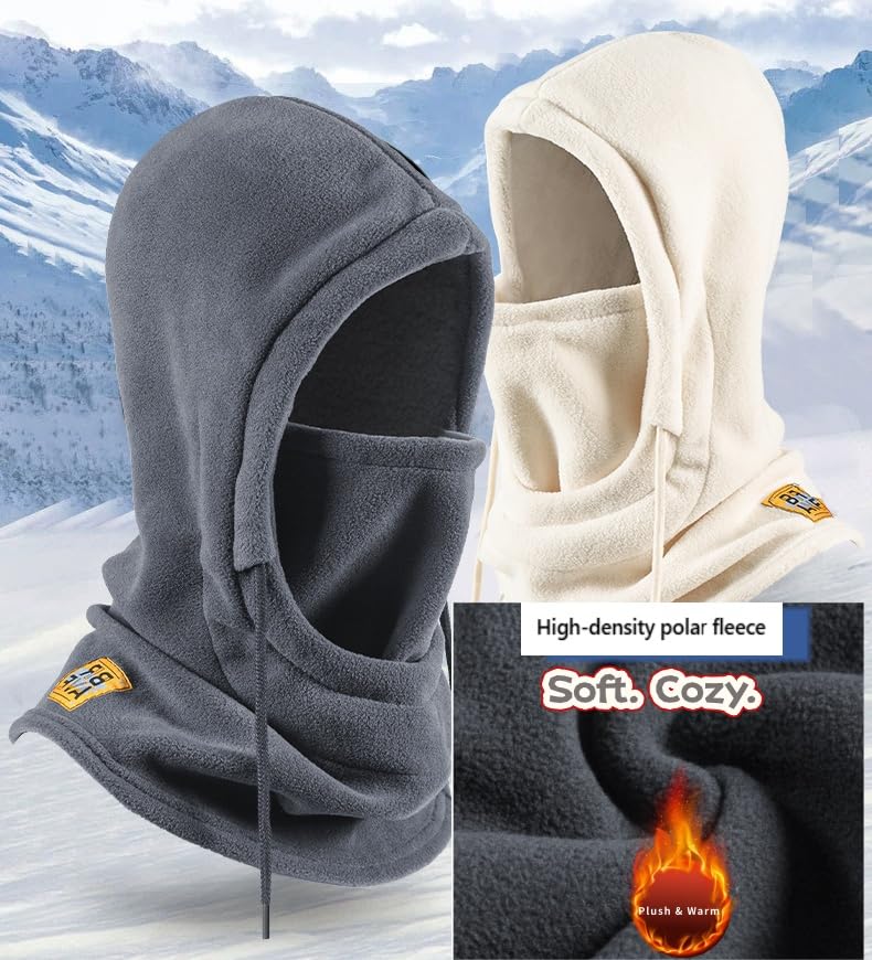 1PC All-Season Thermal Balaclava Fleece Windproof Face Mask with Neck Gaiter Cold-Weather for Skiing Motorcycle Hiking