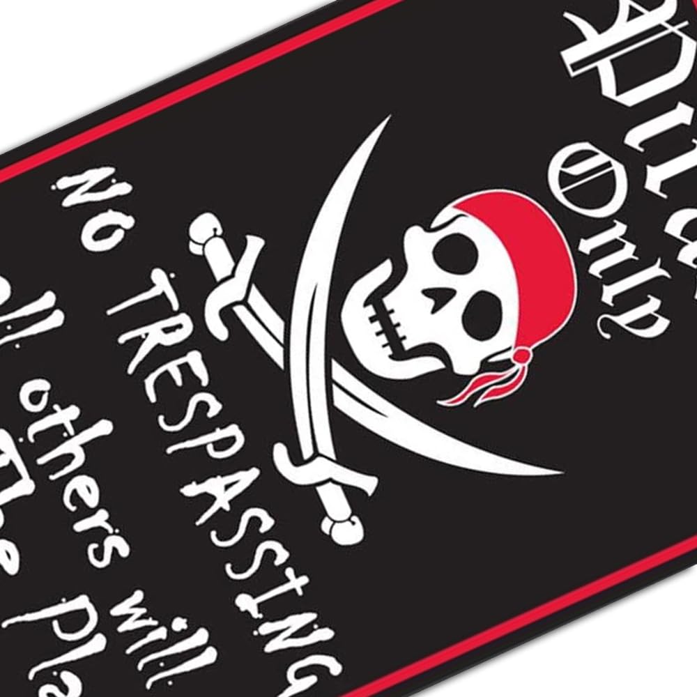 Pirate Theme Pin Signs Decor 12"x8" Metal Sign Pirates Only All Others Will Walk The Plank