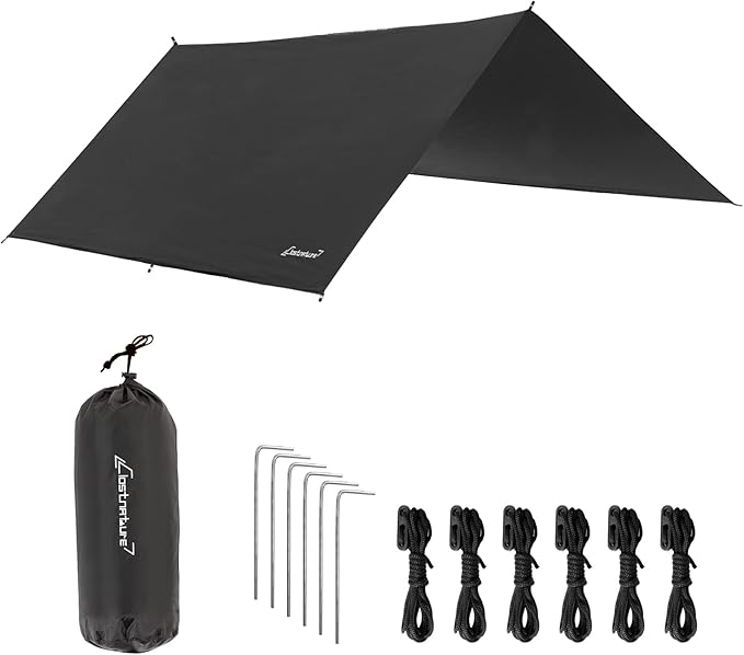 Clostnature Waterproof Camping Tarp for Tent - Ultralight Hammock Rain Fly for Backpacking, Heavy Duty Camping Hiking Awni...