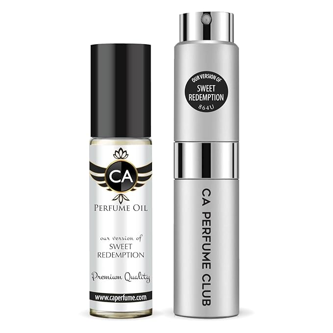 CA Perfume Duo Impression of Sweet Redemption For Women And Men Perfume Layering Set Long Lasting Travel Size EDP + Body Oil Roll-On Bottle 0.27 Fl Oz+0.33 Fl Oz