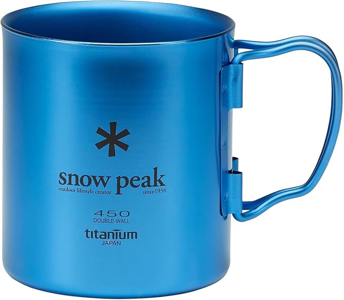 Snow Peak’s Ti-Double 450 Mug, Japanese Titanium, Made in Japan, Ultralight for Camping and Backpacking, Lifetime Product ...