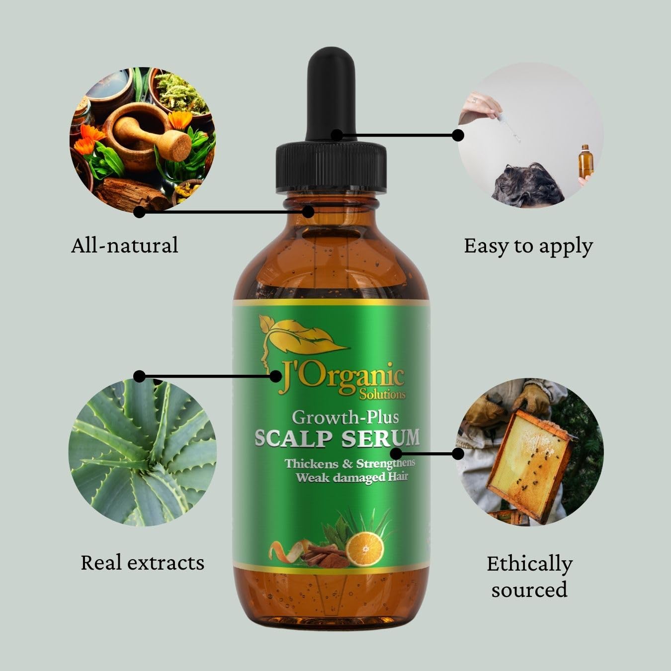 J'Organic Solutions Growth-Plus Scalp Nourishing Oil (2 oz) (2 Oz)