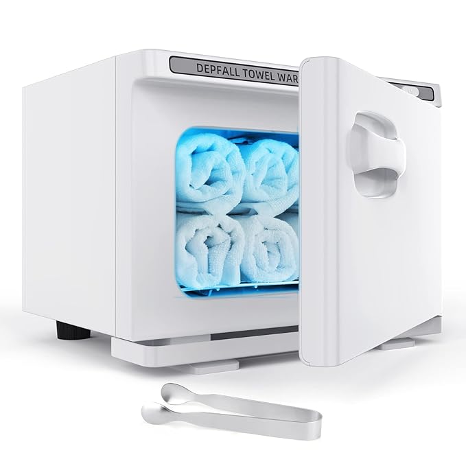 Small Hot Towel Warmer, 8L Hot Towel Cabinet 2-in-1 Personal Towel Warmers Spa for Facials, Bathroom, Barber, Salon, Esthetician, Beauty, Upgrade Fast Heating Aluminum Interior, White