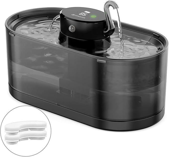 Cat Water Fountain Cordless, 108oz/3.2L Cengcen Wireless Cat Fountains for Drinking, Pet Water Fountains for Cats Indoor, ...