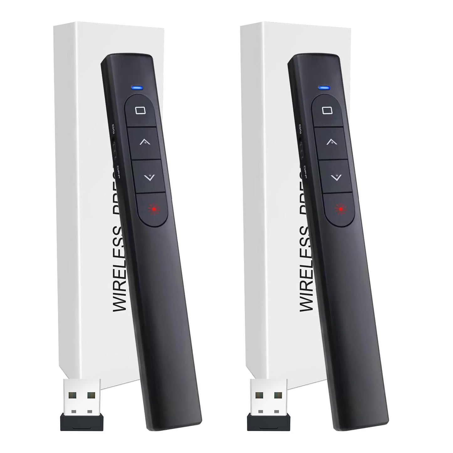(2 Units) Wireless Presenter Remote, Presentation Clicker With Hyperlink & Volume Remote Control Powerpoint Office Presentation