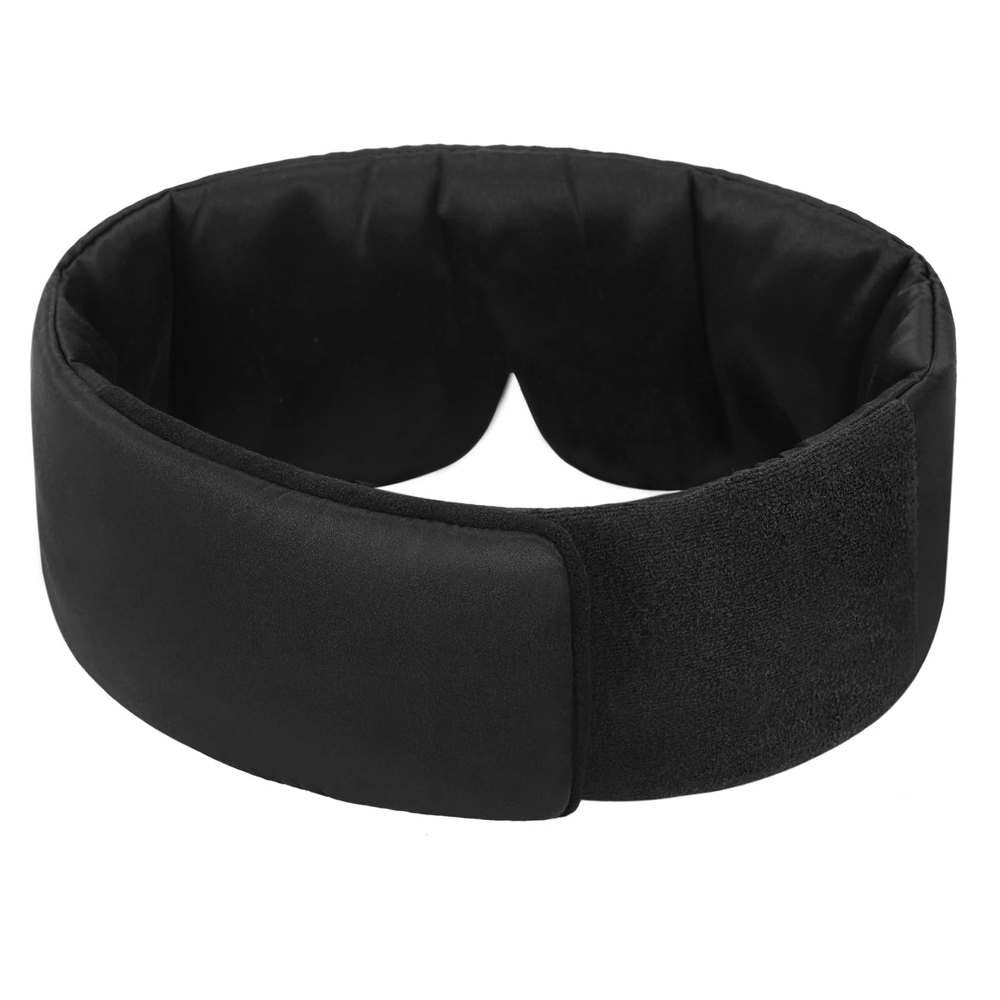 Weighted Facemask Silk ALASKA BEAR Eye Mask for Sleeping, Wraparound Style Compression, Wide Headband and Large Ear Coverage, Microwavable Beads Filled