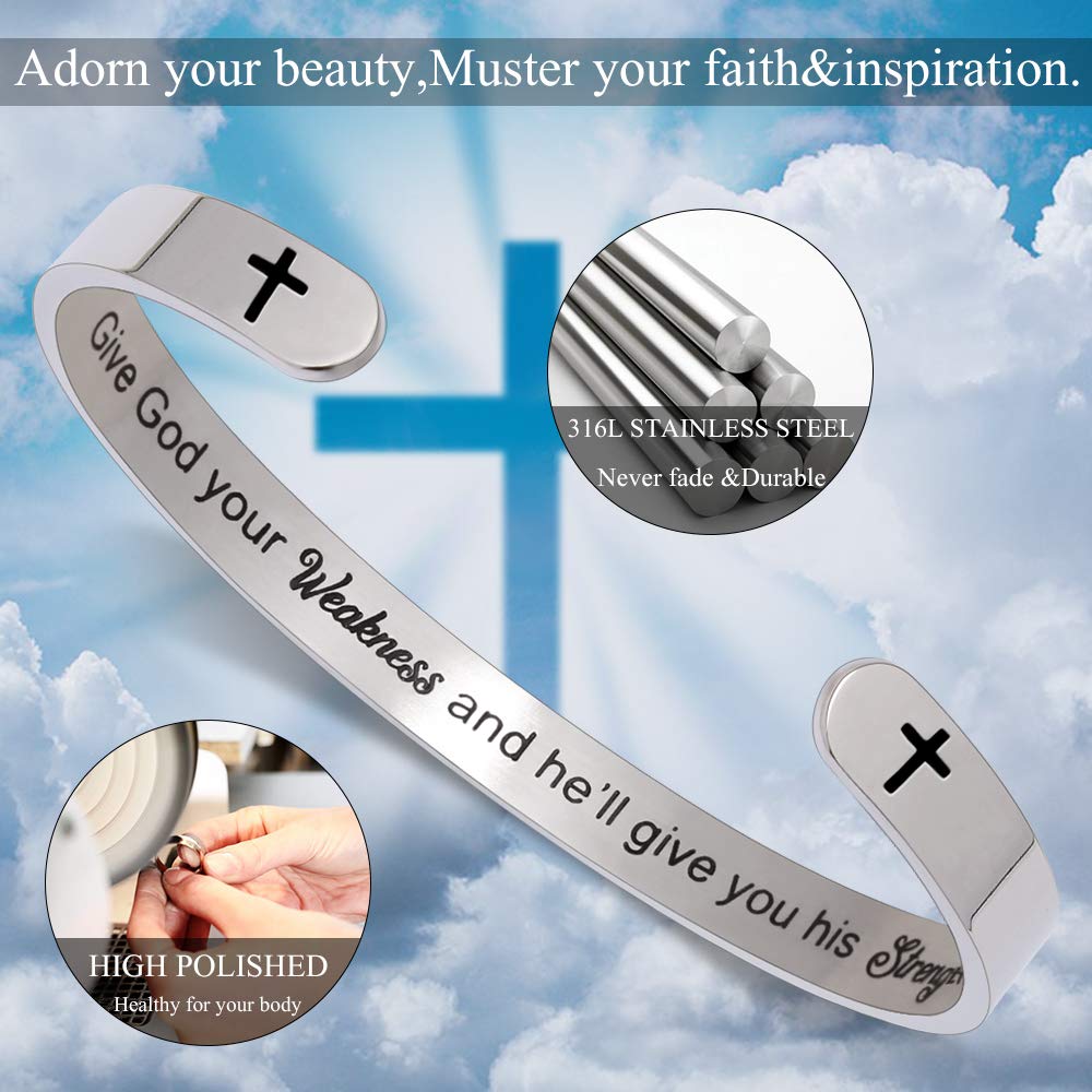 Btysun Easter Basket Stuffers for Teens, Christian Gifts for Women Religious Bracelets Bible Verse Gifts Cuff Bracelet Jewelry w