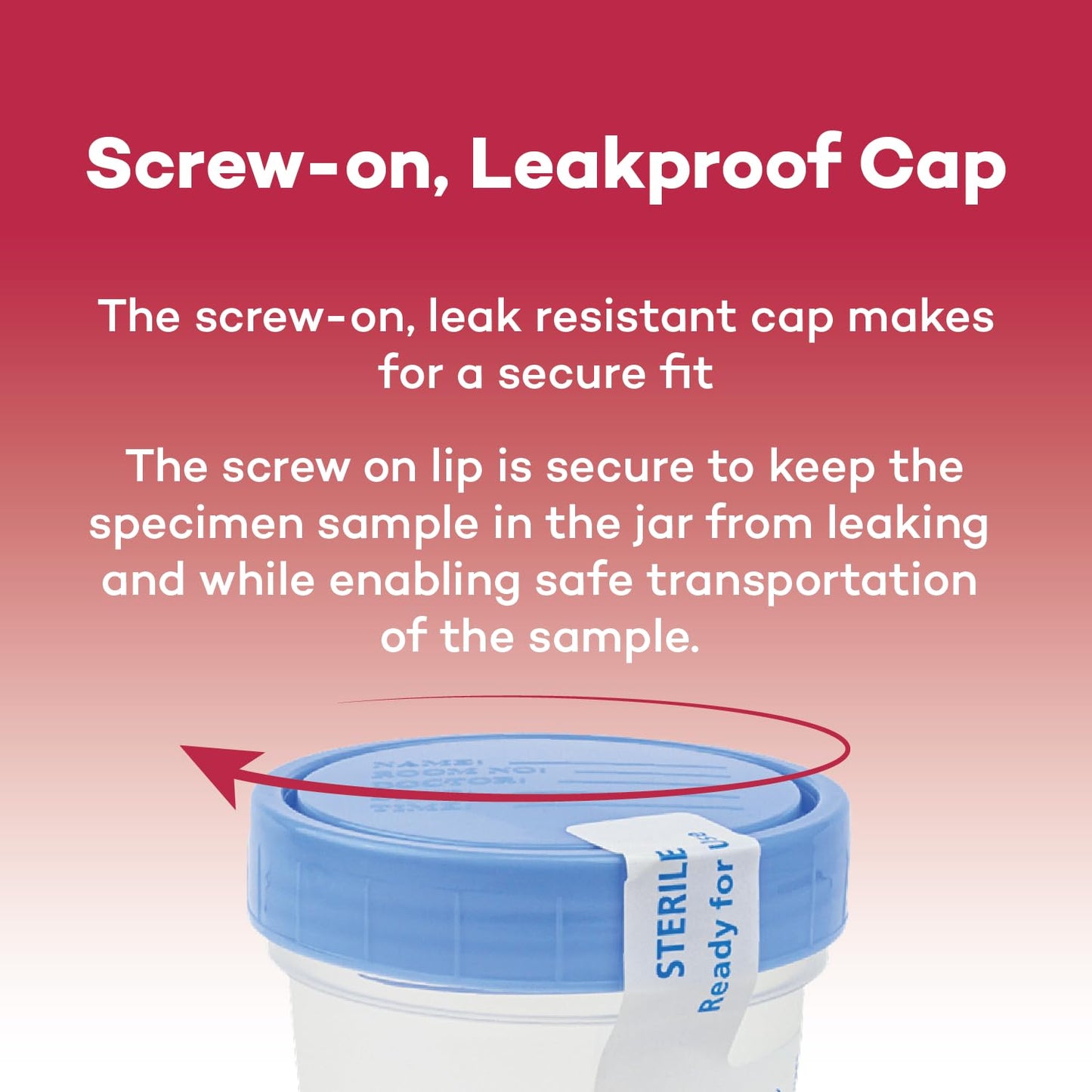 Dealmed Specimen Collection Containers Single Use Urine Specimen Cups, Screw on Leak Resistant Lid, Included ID Label, 4 oz, 10 Count