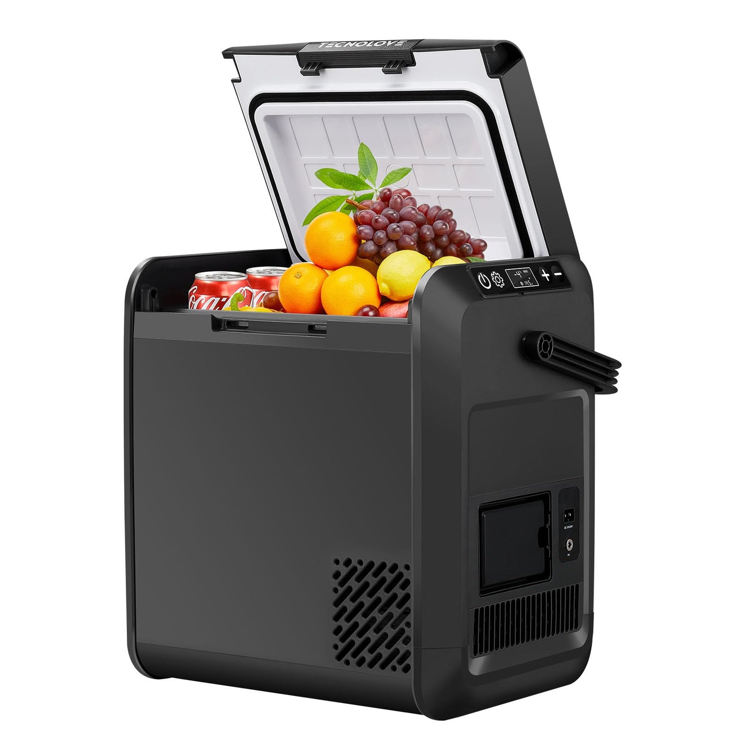 Tecnolove Car Refrigerator Freezer, 22QT Car Fridge Compressor Cooler for Vehicle Use, Dual Power 12V/24V DC & 110-240V AC, -4°F to 50°F for Truck, RV, SUV