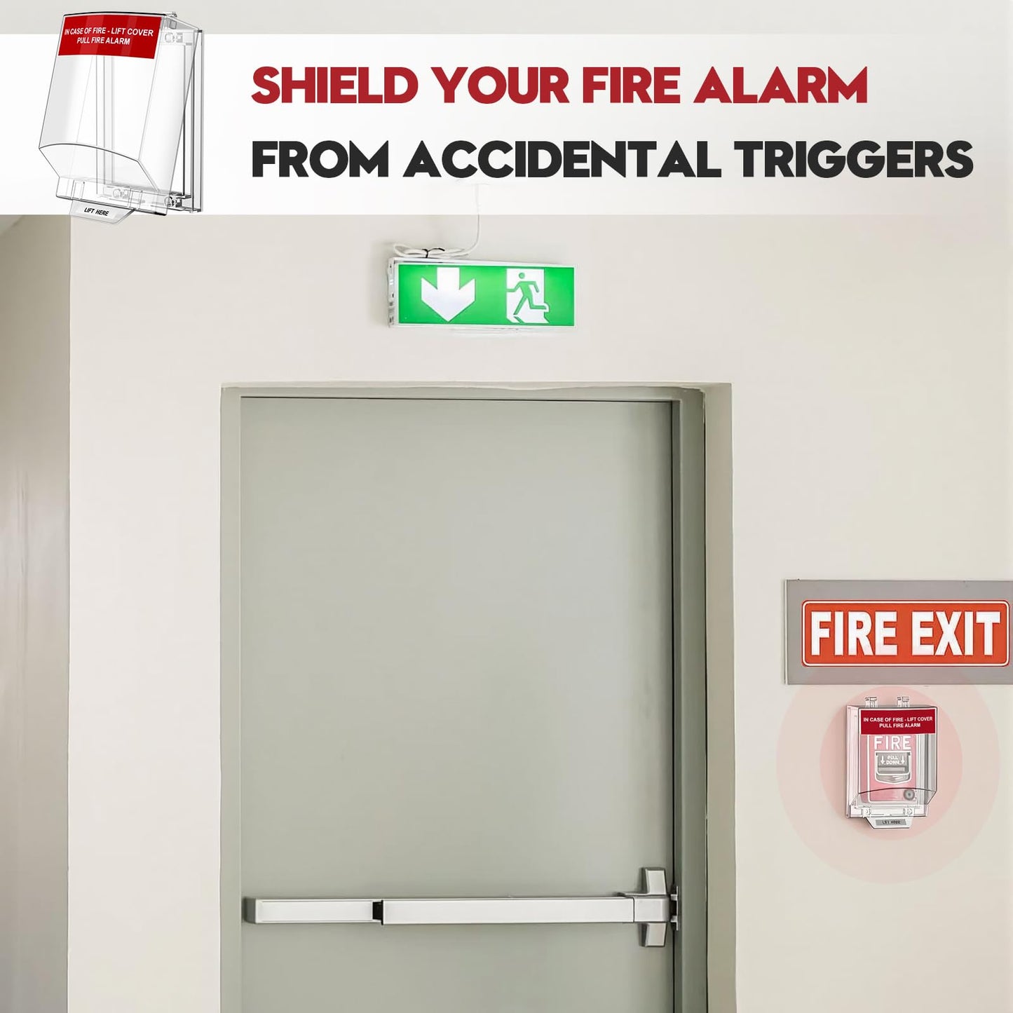 Zipcase Fire Alarm Pull Station Cover, Durable Protective Guard to Prevent Accidental Trigger, Physical Damage, Dust and Debris, Easy to Install Enclosure