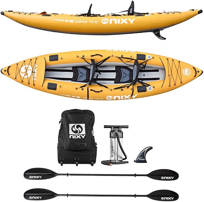 NIXY Tahoe Inflatable Kayak - Premium 2 Person Kayak Durable Design for Two Adults, Portable and Stable with Advanced Feat...