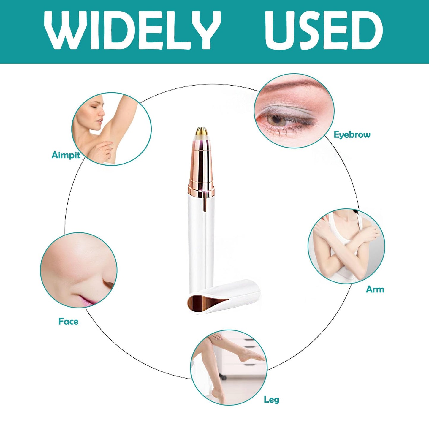 USB Rechargeable Portable Electric Eyebrow Trimmer Pen for Women, Painless Precision Eyebrow Shaver Razor Tool for Face, Fingers