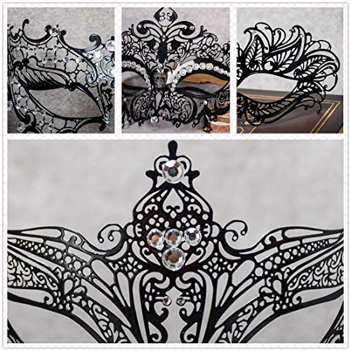 Masquerade Mask for Women Metal Mask Shiny Rhinestone Venetian Party Evening Prom Ball Mask Bar Costumes Accessory