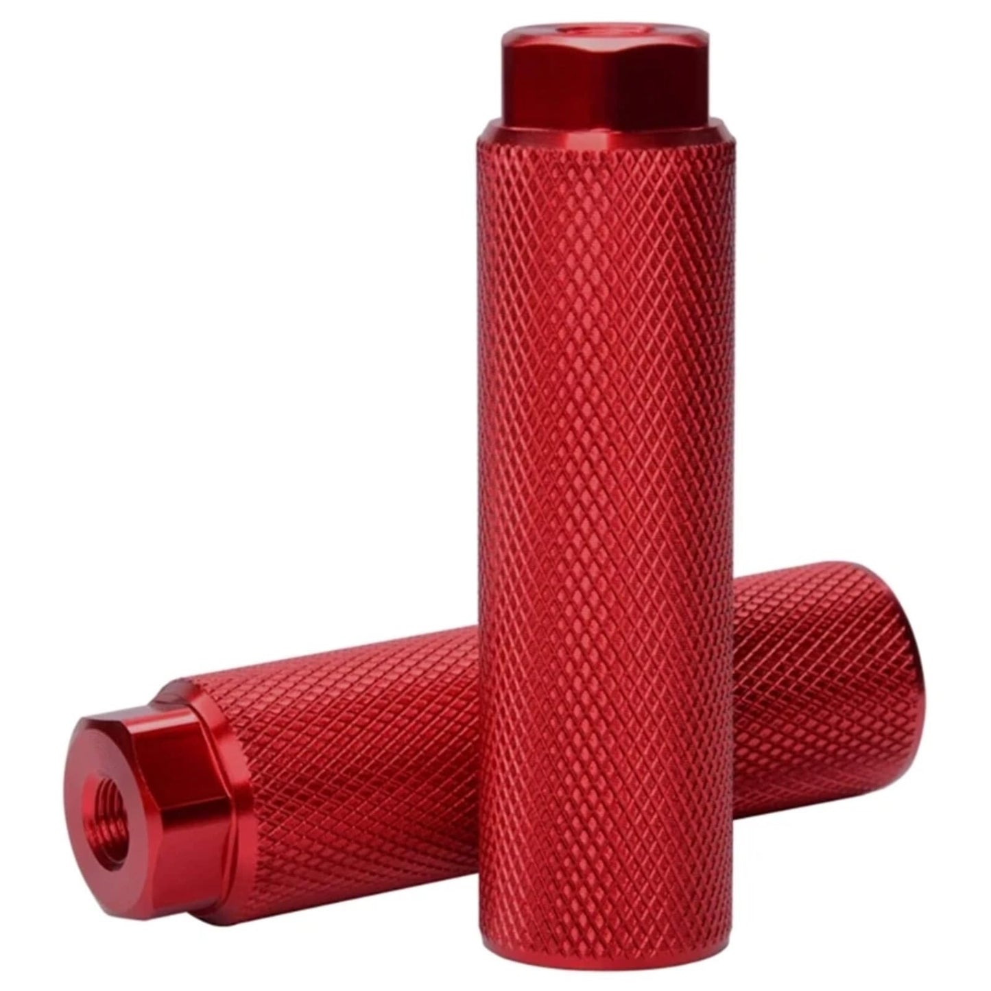 Bike Pegs 4 Pair Aluminum Alloy Bike Foot Pegs for Mountain BMX Bikes - Rear Foot Pedals for Stunt Riding, Kids & Adults For Universal Bike,Road Bike(Red)