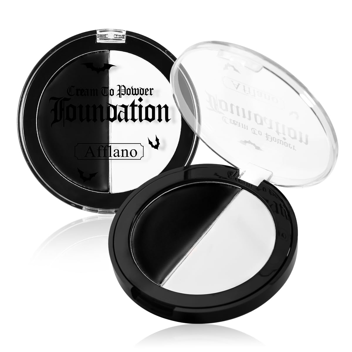 Halloween Black White Face Paint, Goth White Foundation Makeup Cream To Powder Greasepaint, Emo Gothic Clown Cosplay Face Painti