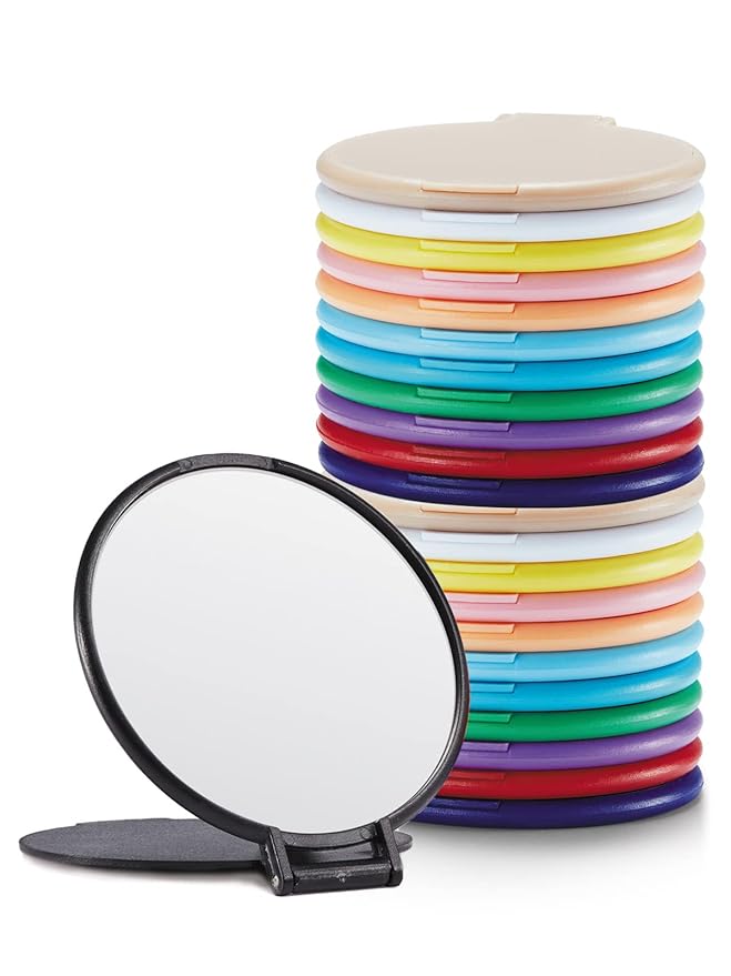 Compact Mirror Bulk, Small Makeup Mirror for Purse, Set of 12 (12 Colors)
