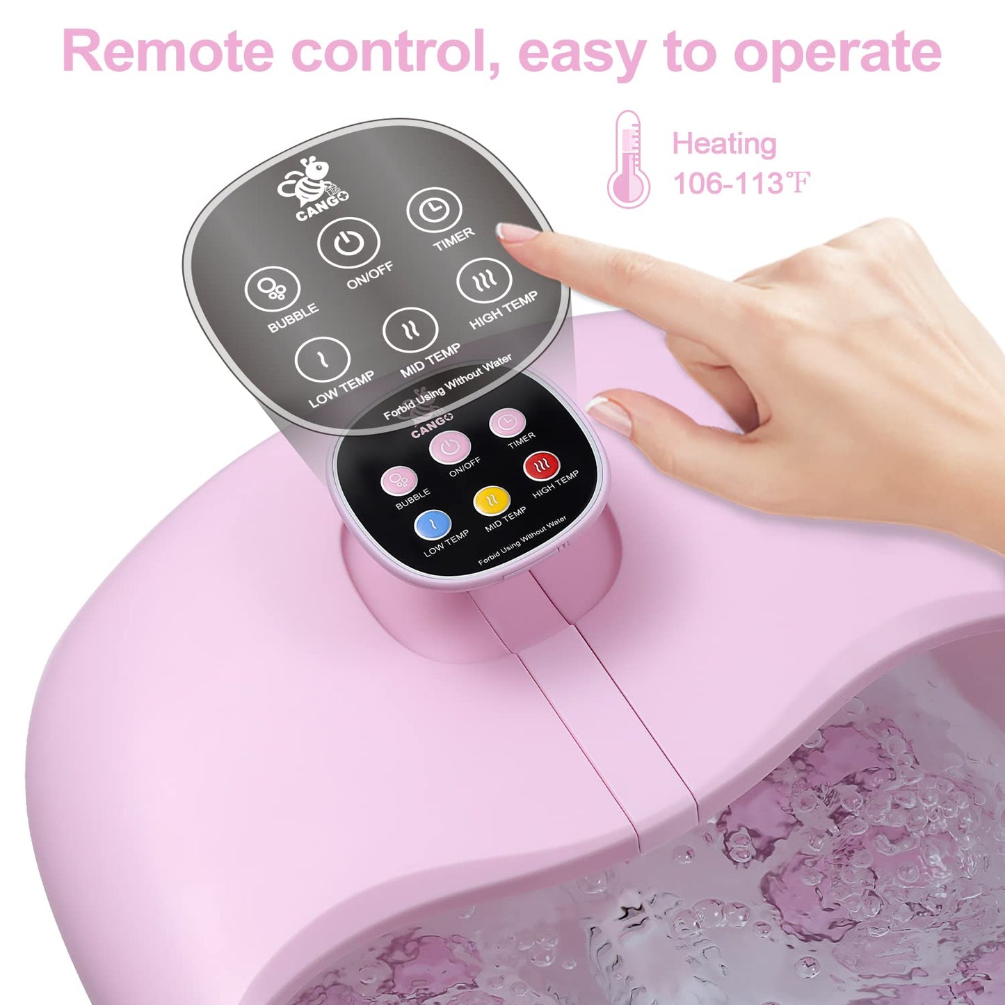 Foot Spa Bath Massager with Heat Bubbles and Vibration Massage and Jets, 16OZ Tea Tree Oil Foot Soak with Epsom Salt, CANGO Coll