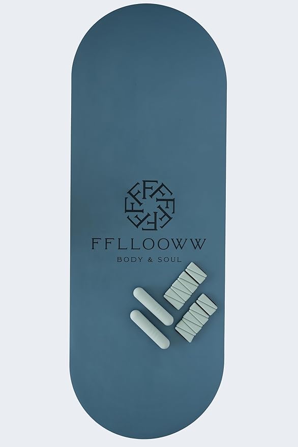 FFLLOOWW Body & Soul Non-Slip Yoga Mat, 4.5mm Natural Rubber Exercise Mat with Carry Strap – Anti-Sweat, Eco-Friendly Mat for Yoga, Pilates, Home Workouts