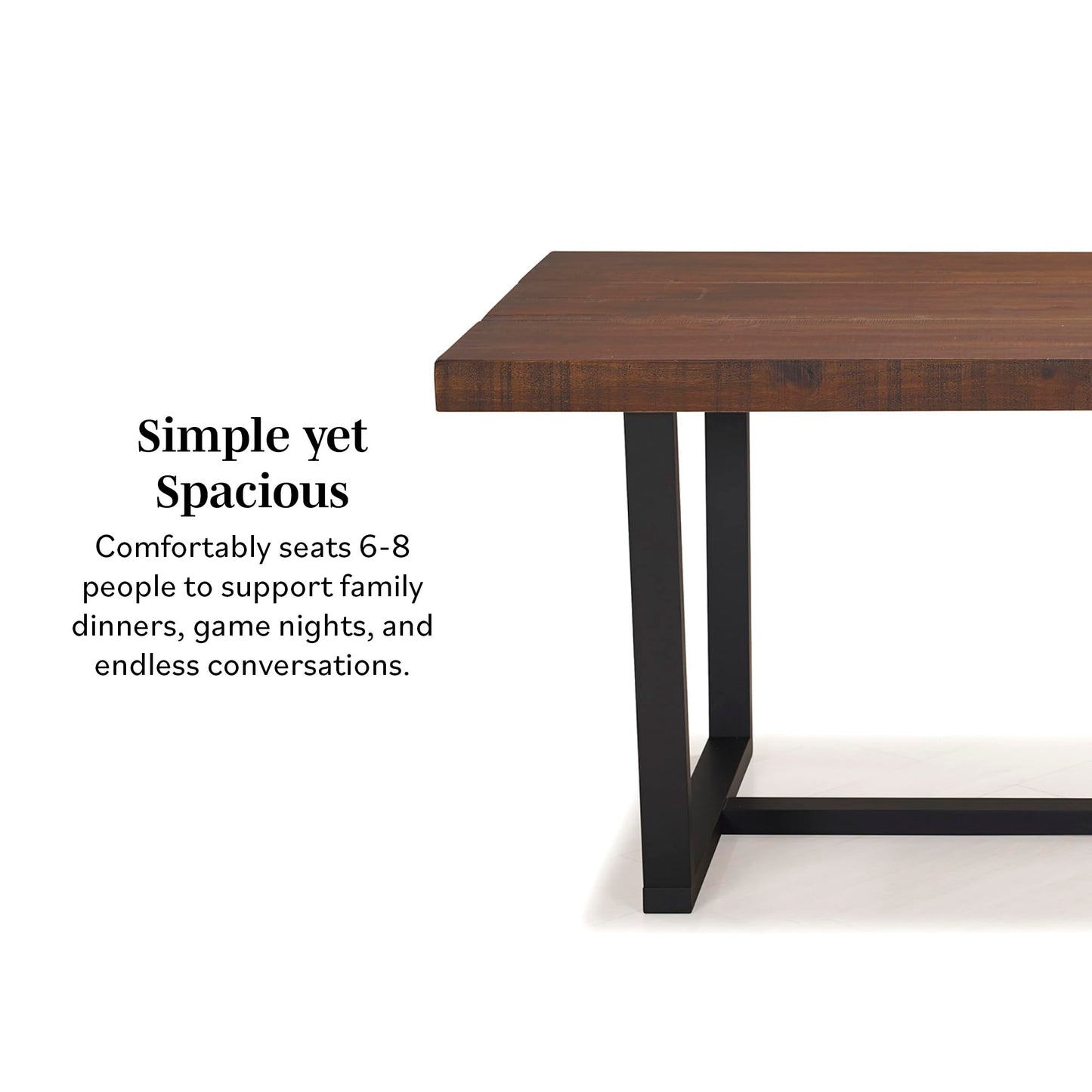 Walker Edison Durango Distressed Solid Wood Dining Table, 72 Inch, Rustic Oak