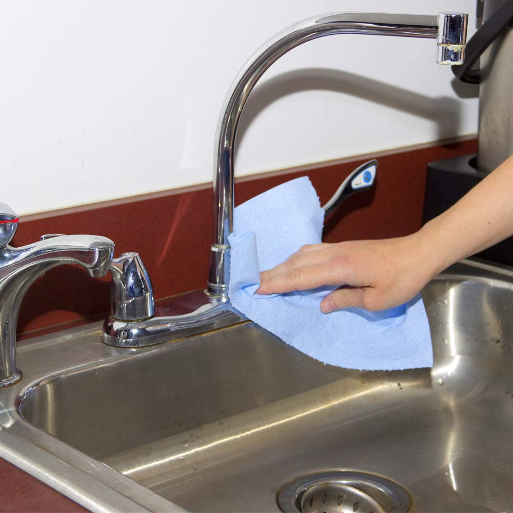 TaskBrand N-V040CGB Blue V40 Value Series Center Pull Wiper Sheets, All-Purpose Disposable Cleaning Towels, 10 x 11.5 Inches, Roll of 200