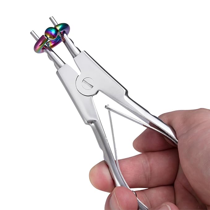 DJCIW Heavy-Duty Ring Opening Pliers for Large Gauge Hoops,Versatile Tool for Jewelry Piercing, Captive Bead, Segment, Clicker, Stubborn Nose Hoop Rings