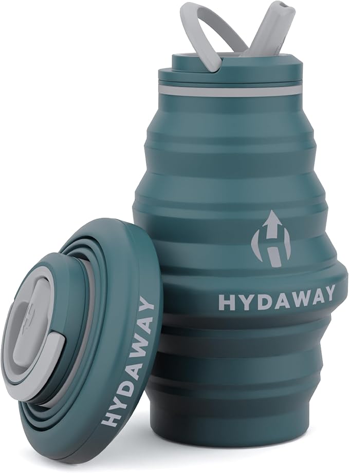 HYDAWAY 17oz Collapsible Water Bottle - BPA-Free, Leakproof, Lightweight, and Space-Saving - Perfect for Travel, Hiking, a...