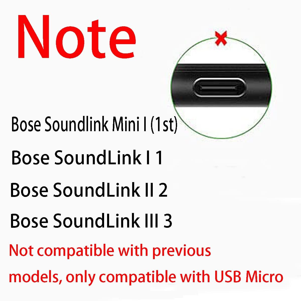 Replacement Charger Cable For Bose Soundlink Color I, Ii, Iii, Soundlink Mini 2 Ii/Revolve Plus, Compatible For Bose Soundlink R