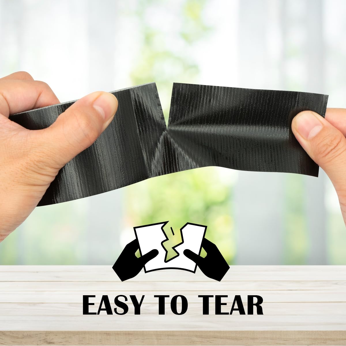 Black Duct Tape Heavy Duty: 3 Rolls 2''x20yd Wide Waterproof Outdoor Duck Furniture Repair Tape Bulk - Strong Adhesive Weather UV Resistant No-Residue Masking Tapes Patterns Variety Pack (Black)