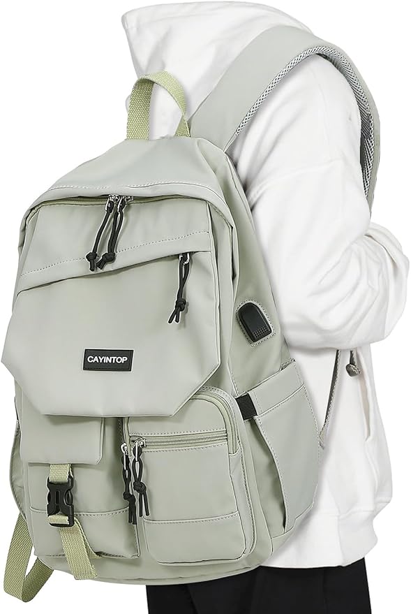 School Backpack College Bookbag for Teen — Student Aesthetic Bagpack for Girls 15.6 Inch Daypack with USB Charger Women La...