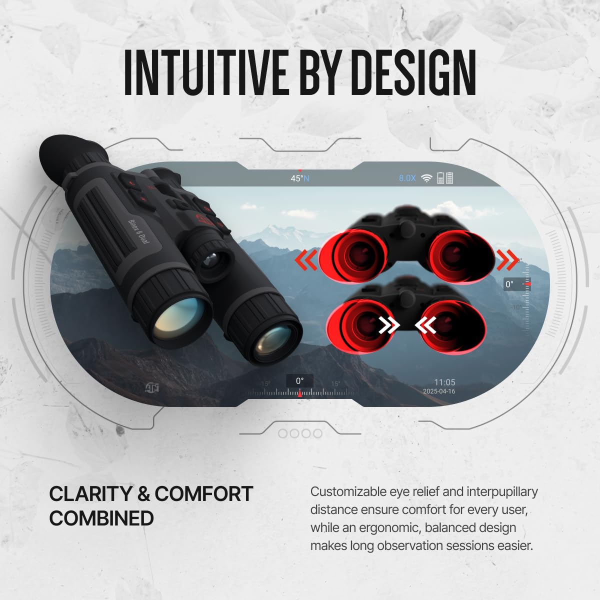 ATN Binox 6 Dual Multispectral Binoculars, Thermal 256×192 Sensor, Day/Night/Twilight 4K UHD, Built-in LRF