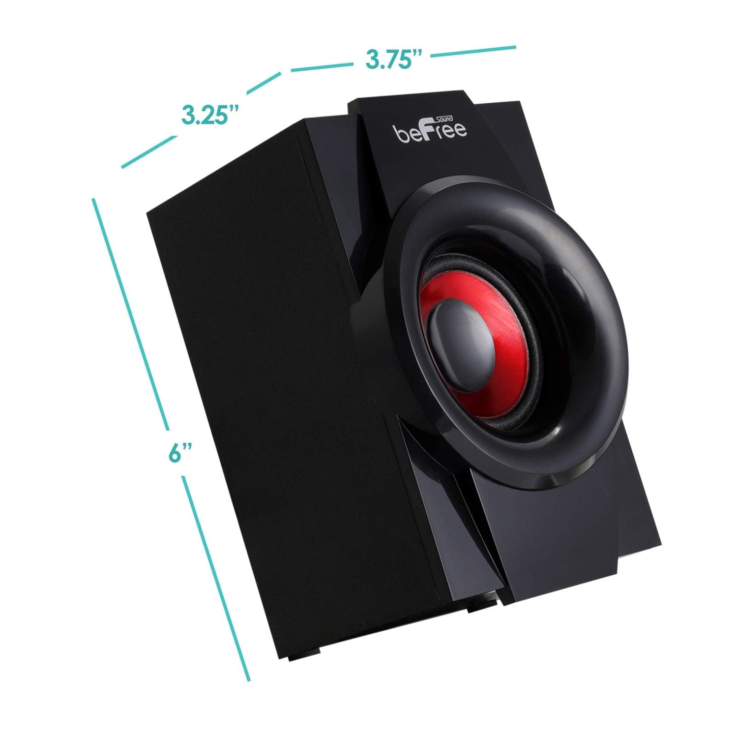 Be Free Sound 5.1 Channel Surround Sound Bluetooth Speaker System In Red With Remote Control, Fm Radio, 4 Amplifier, 2.5 Speaker