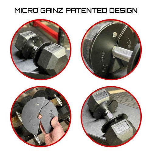 Micro Gainz Dumbbell Fractional 2.5 lb Weight Plate, Ideal for Micro Loading, (Choose Color) 2 Piece Fractional Weight Plates, Designed for Dumbbell Training, Made In USA (Black)