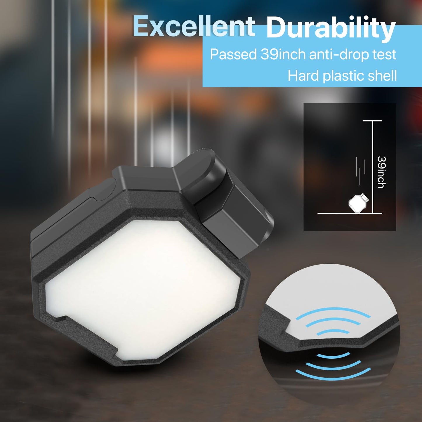 HYPERLITE Rechargeable Work Light 2pack 40W 4000Lumens, Hanging Hook Folding Bracket, Magnetic Work Light Job Site Lighting for Car Repairing, Camping, Working, and Hurricane