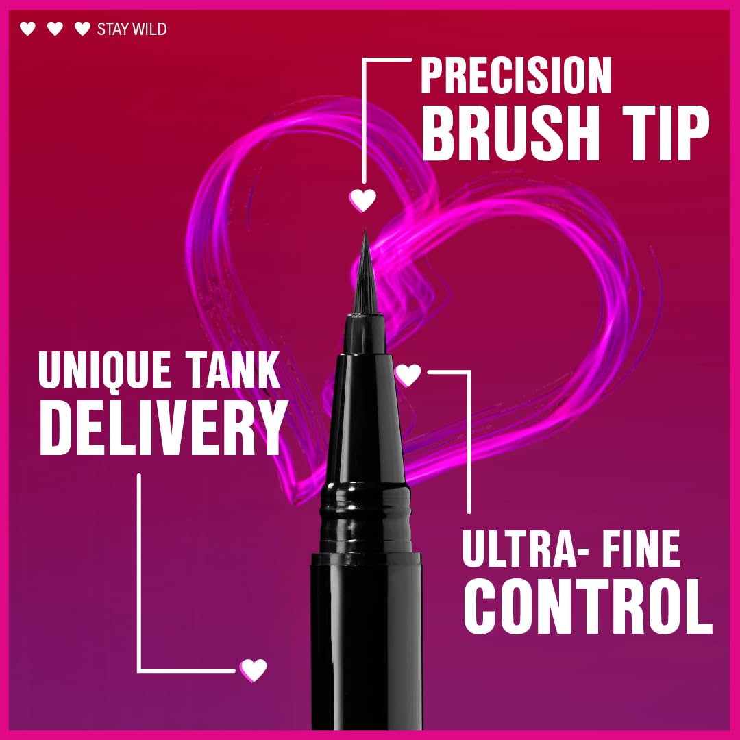 wet n wild Mega Last Breakup Proof Liquid Eyeliner - Ultra-Fine Brush, Waterproof, 16-Hour Long-Lasting Wear- Cruelty-Free & Veg